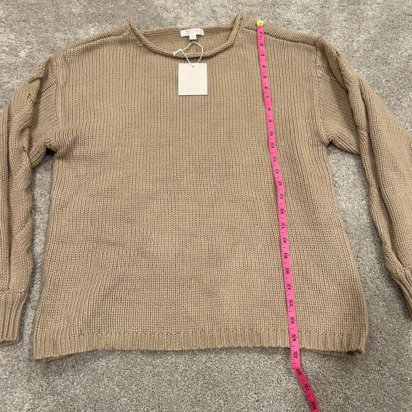 NWT Lauren Conrad Women's Chunky Knit Long Sleeve Tan‎ Sweater Size XS - Picture 7 of 9